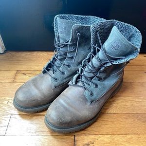 Grey Timberland Hiking Style Boots w/ Tweed